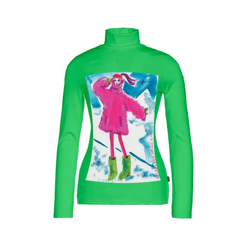 Tricko Goldbergh COOLGIRL long sleeve Zelene | RFSBMCO-84