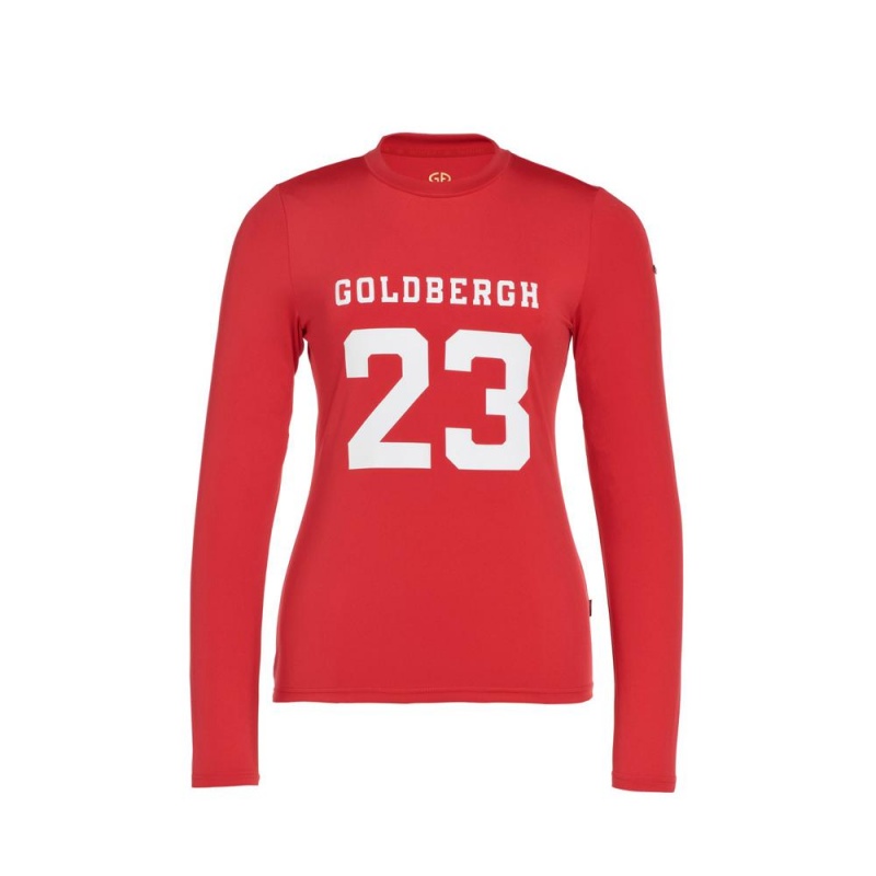 Tricko Goldbergh GAME long sleeve Červené | NYVIHQZ-05