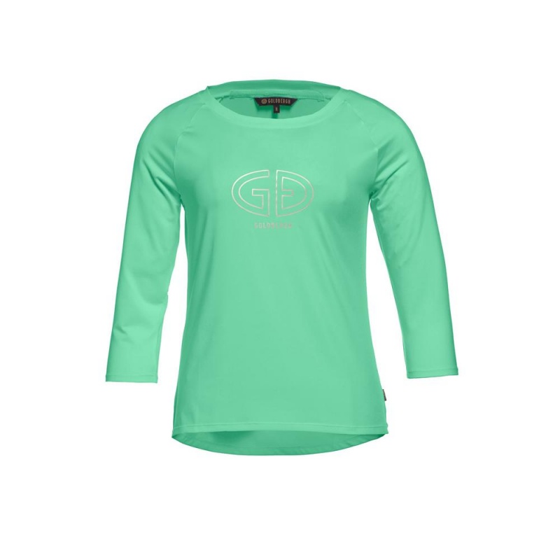 Tricko Goldbergh RAVEN 3/4 sleeve Zelene | LBFYPHG-85
