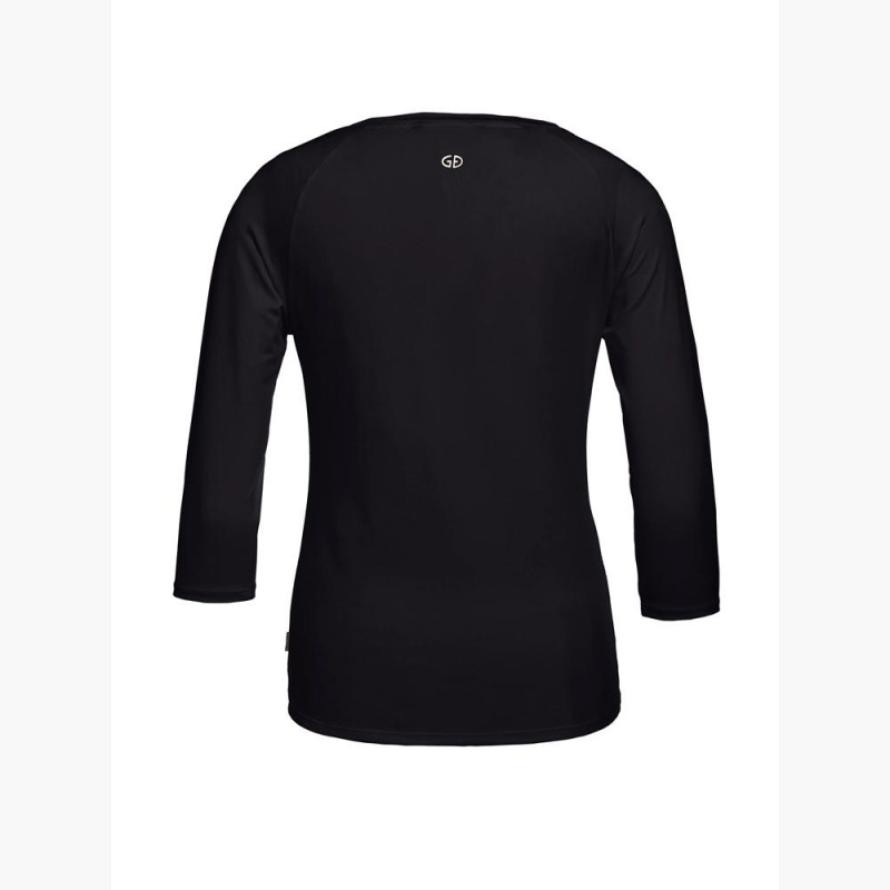 Tricko Goldbergh RAVEN 3/4 sleeve Čierne | ZYMXKTP-56