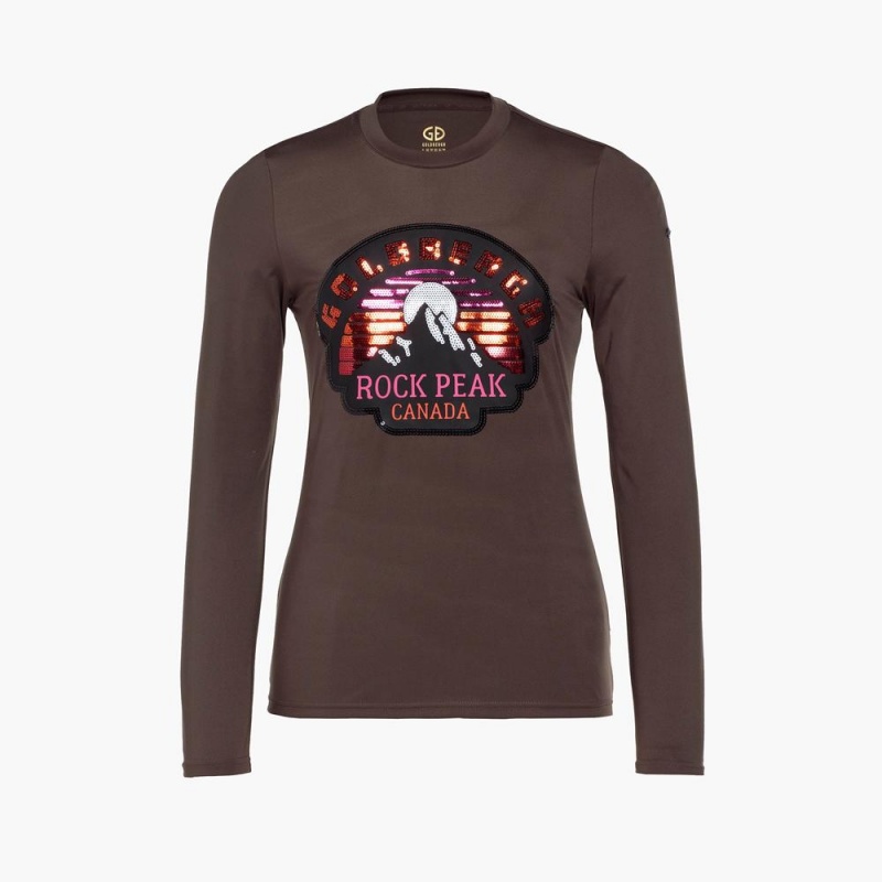 Tricko Goldbergh ROCK PEAK long sleeve Hnede | WAYUKRX-90