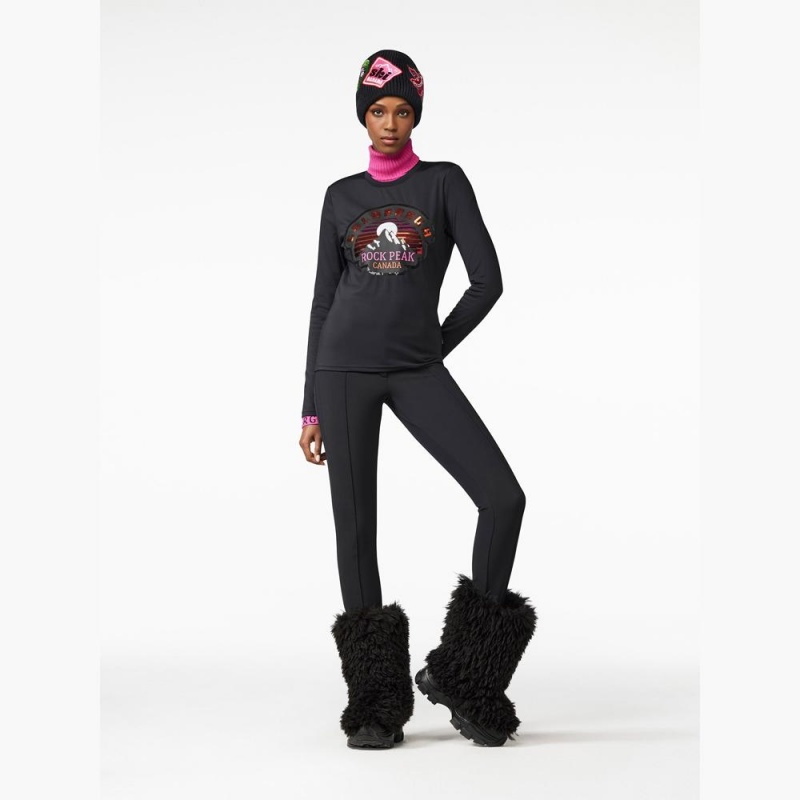 Tricko Goldbergh ROCK PEAK long sleeve Čierne | ORQXVHL-79