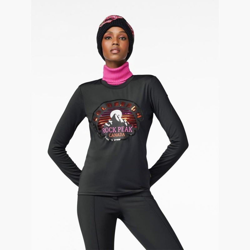 Tricko Goldbergh ROCK PEAK long sleeve Čierne | ORQXVHL-79