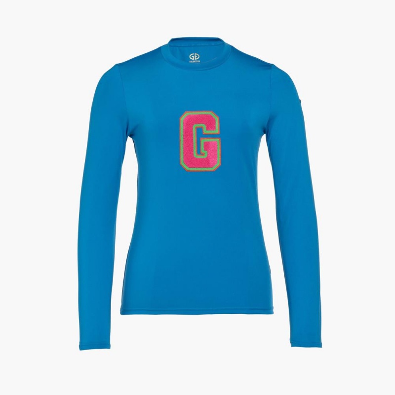 Tricko Goldbergh SUPER G long sleeve Modre | KYHGWXC-72