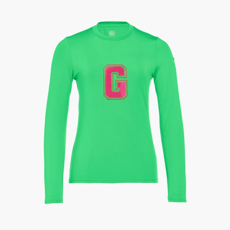 Tricko Goldbergh SUPER G long sleeve Zelene | HZQVKFO-61